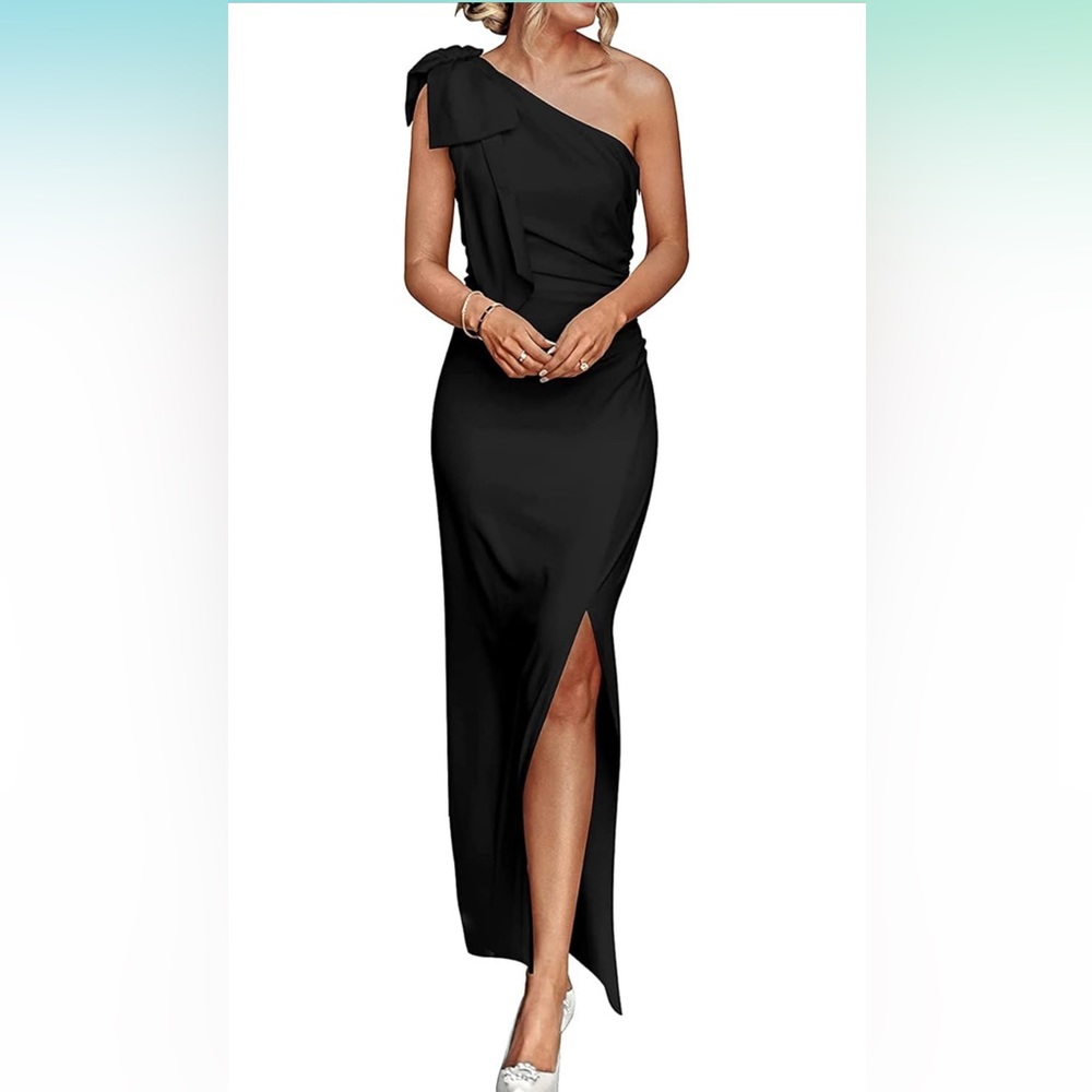 Black one shoulder formal dress
